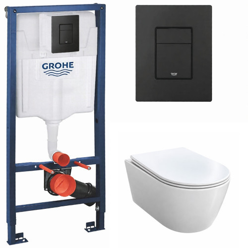 Инсталляция Grohe 38811KF0 + унитаз Keramastar KR104021PT безободковый торнадо с сиденьем