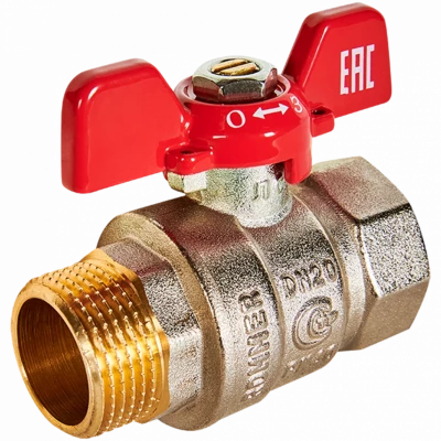 Кран шаровой ВН/НР 3/4", бабочка ROMMER