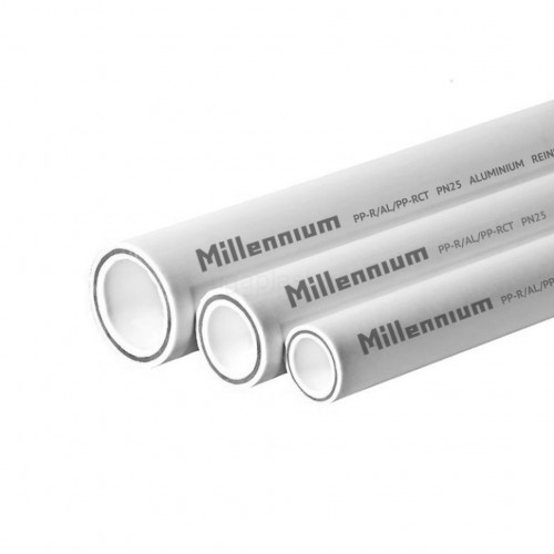 Труба полипропиленовая армированная алюминием PN25 20х3,4, штанга 4 м Millennium
