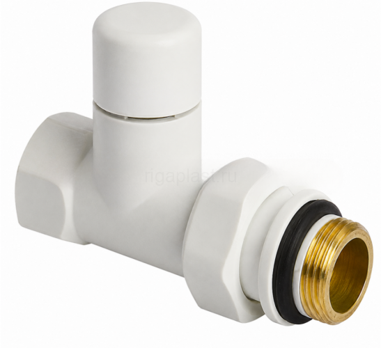 Клапан радиаторный ручной прямой Zeissler 1/2", ZSv.212.02W, белый