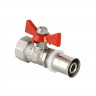 Кран шаровой VALTEC 16 × 1/2" ВР, с пресс-соединением, бабочка (VT.242.N.1604)