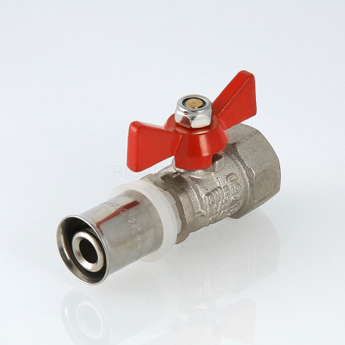 Кран шаровой VALTEC 16 × 1/2" ВР, с пресс-соединением, бабочка (VT.242.N.1604)