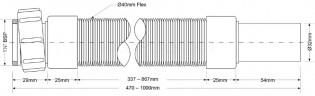 Труба гофрированная 410-1000 мм, 40 мм, вход 1 1/4", выход 32 мм McAlpine