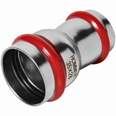 Муфта переходная ВПр 35х28 из стали нержавеющей, прессовой ROMMER