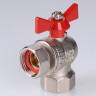 Кран шаровой VALTEC угловой 1/2" × 1/2" ВР/ВР, с накидной гайкой, короткий (VT.266.NS.0404)