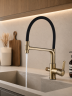 Смеситель для кухни HANSEN HL15075-DC, с подключением к фильтру, с гибким изливом, бронза