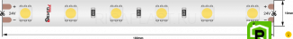 Лента светодиодная LUX, 5050, 60 LED/м, 14,4 Вт/м, 24В, IP65, Теплый белый (2700K)