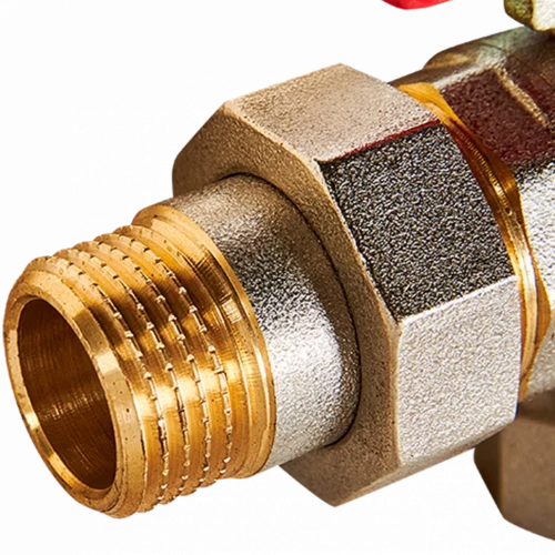 Кран шаровой угловой с американкой ВН/НР 1/2", бабочка ROMMER