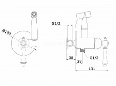 Смеситель для биде GANZER GZ77057-C, скрытый монтаж, черный