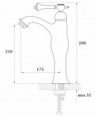 Смеситель для раковины-чаши GANZER GZ77113-E, золото