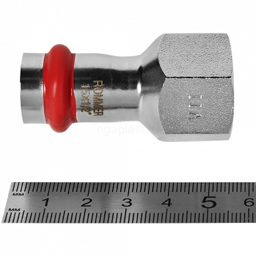 Переходник ROMMER ВР 15 мм x 1/2" из нержавеющей стали, RSS-0022-001512