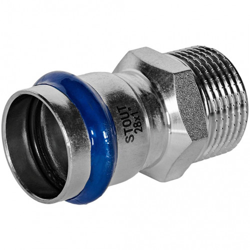 Переходник STOUT ВПр-НР, 28 мм x 1 дюйм, из нержавеющей стали, SSS-2021-000281
