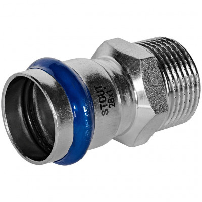 Переходник STOUT ВПр-НР, 28 мм x 1 дюйм, из нержавеющей стали, SSS-2021-000281