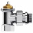 Набор термостатический угловой Royal Thermo Design 1/2" М30х1,5 (Хром)
