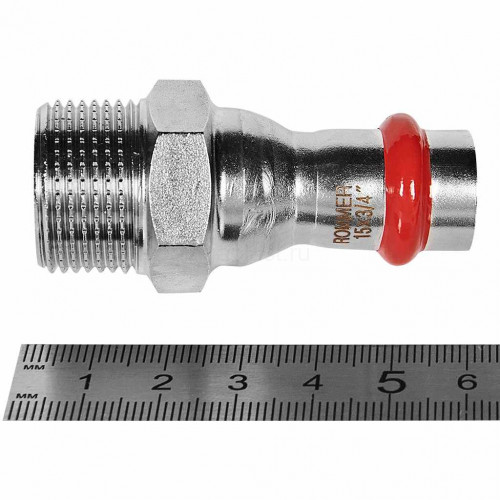 Переходник ROMMER ВПр-НР 15 мм x 3/4" из нержавеющей стали, RSS-1021-001534