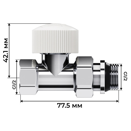 Набор термостатический прямой Royal Thermo Design 1/2" М30х1,5 (Хром)