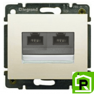 Розетка интернет ПК 2хRJ45 CAT5 Legrand Galea Life - перламутр