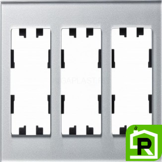 Рамка 3-ая (тройная), Стекло Алюминий, серия Atlas Design Nature, Schneider Electric