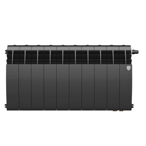 Радиатор биметаллический Royal Thermo BiLiner Noir Sable 350 10 секций, нижнее подключение VR80