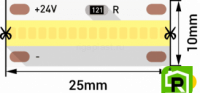 Лента светодиодная LUX, FOB, 640 LED/м, 14 Вт/м, 24В, IP33, Нейтральный белый (4000K)