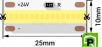 Лента светодиодная LUX, FOB, 640 LED/м, 14 Вт/м, 24В, IP33, Нейтральный белый (4000K)