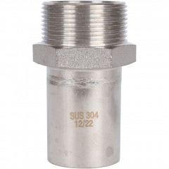 Вставка переходная ROMMER НПр-НР 42 мм x 1 1/2" из нержавеющей стали, RSS-0024-042112