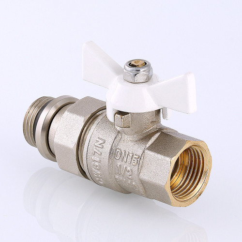 Кран шаровой VALTEC BASE с полусгоном  и дополнительным уплотнением 1/2" VT.227.NRW.04