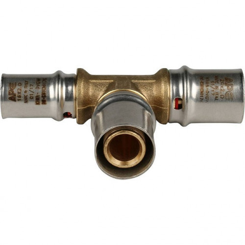 Тройник переходной 20х20х16 для металлопластиковых труб, прессовой STOUT SFP-0005-202016