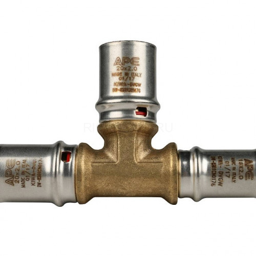 Тройник переходной 20х20х16 для металлопластиковых труб, прессовой STOUT SFP-0005-202016
