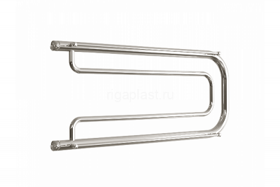 Водяной полотенцесушитель «A» с полочкой, вакуумное - золотой хром, (1") 32/80