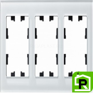 Рамка 3-ая (тройная), Стекло Белое, серия Atlas Design Nature, Schneider Electric