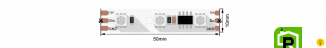 Лента светодиодная SPI, WS2811 стандарт 5050, 60 LED/м, 14,4 Вт/м, 12В , IP20, Цвет: RGB