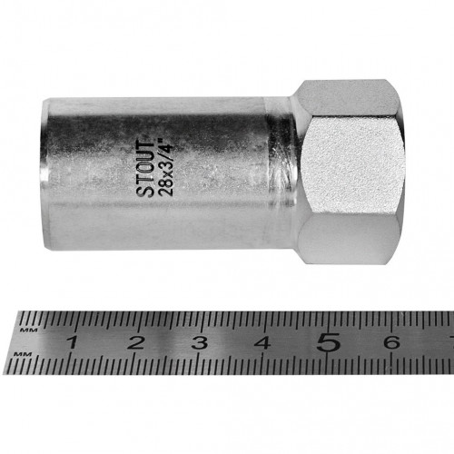 Вставка переходная STOUT НПр-ВР, 28 мм x 3/4 дюйма, из нержавеющей стали, SSS-2023-002834