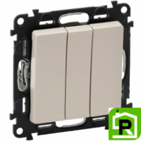 Выключатель Legrand Valena Life 3-клавишный 752003+755031 Слоновая кость