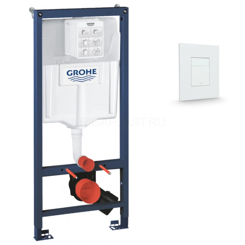 Инсталляция для унитаза GROHE Rapid SL 3 в 1 с панелью смыва VRQ67-5F, белый