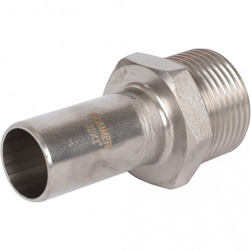 Вставка переходная ROMMER НПр-НР 22 мм x 1" из нержавеющей стали, RSS-0024-000221