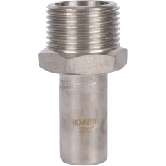 Вставка переходная ROMMER НПр-НР 22 мм x 1" из нержавеющей стали, RSS-0024-000221