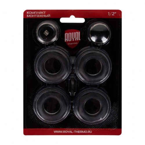 Комплект монтажный Royal Thermo 1" х 1/2", черный