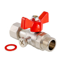 Кран шаровой VALTEC 1/2" × 1/2" ВР/НР, для манометра (VT.806.N.0404)