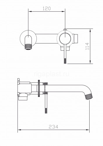 Смеситель для раковины HansenPRO HL12098-D, скрытый монтаж, матовое золото