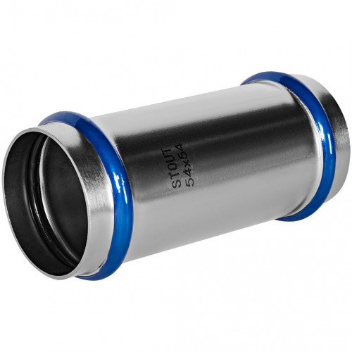 Муфта надвижная STOUT ВПр, 54 мм, из нержавеющей стали, SSS-2019-000054