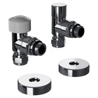 Набор термостатический угловой 1/2" Royal Thermo Design Pro 15мм М30х1,5 (Хром)