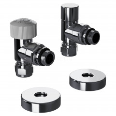 Набор термостатический угловой 1/2" Royal Thermo Design Pro 15мм М30х1,5 (Хром)
