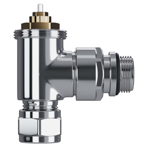Набор термостатический угловой 1/2" Royal Thermo Design Pro 15мм М30х1,5 (Хром)