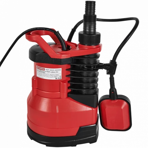 Насос дренажный PROFI 550 Вт, 8.5 м, 11 м3/ч, кабель 10 м, для чистой воды ROMMER
