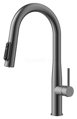 Смеситель для кухни Vita Gun metal с подачей фильтрованной воды и выдвижной лейкой KAISER 43344-15