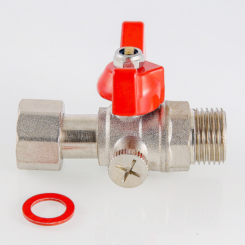 Кран шаровой VALTEC 1/2" × 1/4" ВР/НР, для манометра (VT.806.N.0402)