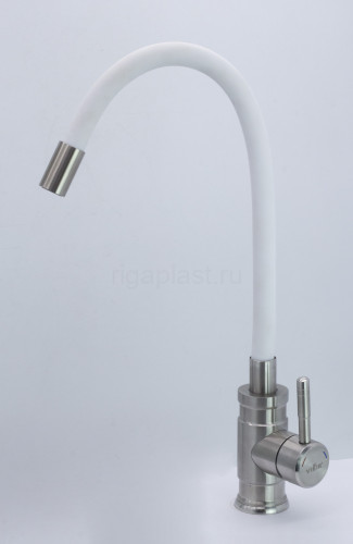 Смеситель для кухни ViEiR V15048-F, с гибким изливом, из нержавеющей стали, белый