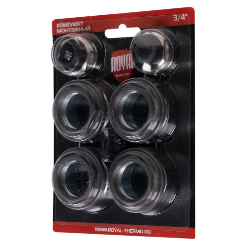 Комплект монтажный Royal Thermo 1" х 3/4", черный