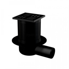 Трап для душа Alcaplast APV 105x105 мм, горизонтальный выпуск, черный, APV31BLACK